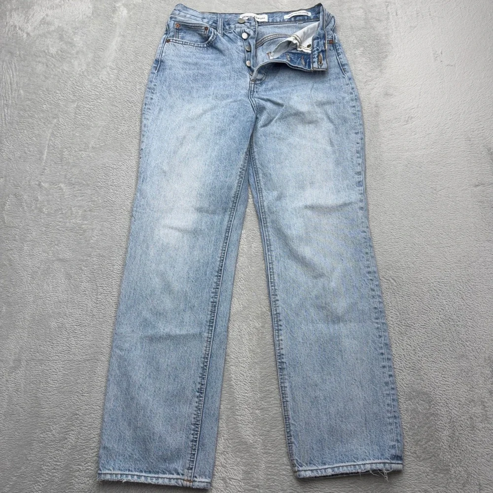 Denim Forum Jeans Womens 26 Blue The Joni High Rise Loose Light Wash Wide Leg